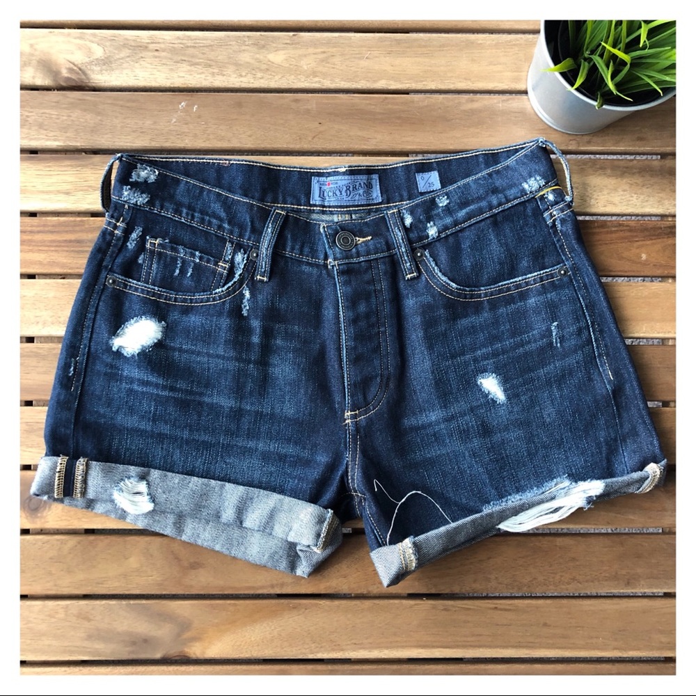 Lucky Brand Jeans Distressed Denim Shorts Size 25